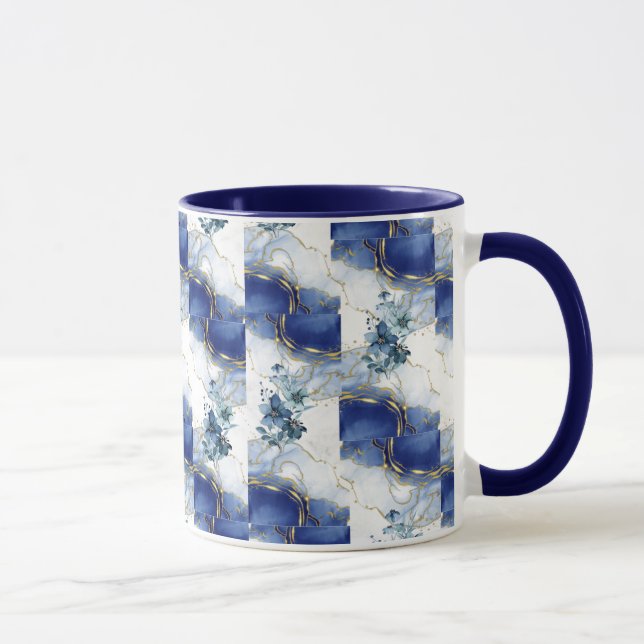 Caneca Mármore Azul Elegante  (Direita)