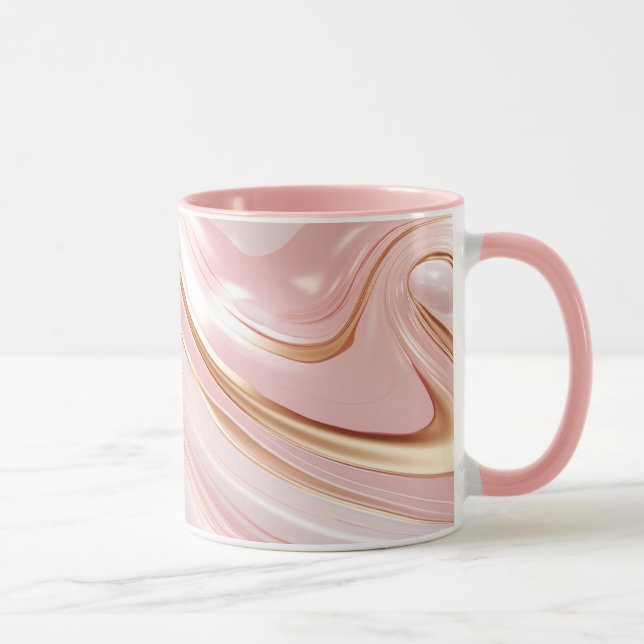 Caneca Mármore rosa e Dourado (Direita)