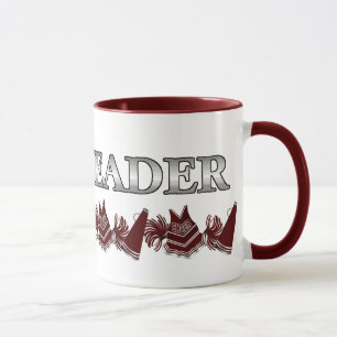 Caneca Maroon, Branco e Cheerleader Prateado