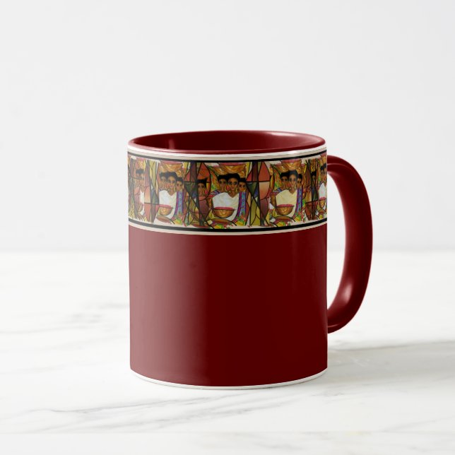 Caneca Maroon Etiópia Tradicional de Arte (Frente Esquerda)