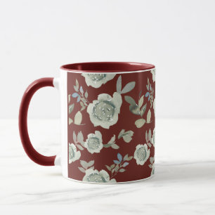 Caneca Maroon Floral Mug