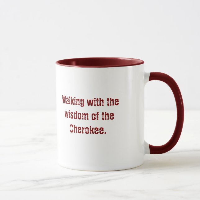 Caneca Maroon Typografia Cherokee Dizendo Mug De Café (Direita)