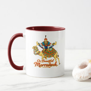 Caneca Marrakech Marrocos Desenho Vibrante Viagem Arte