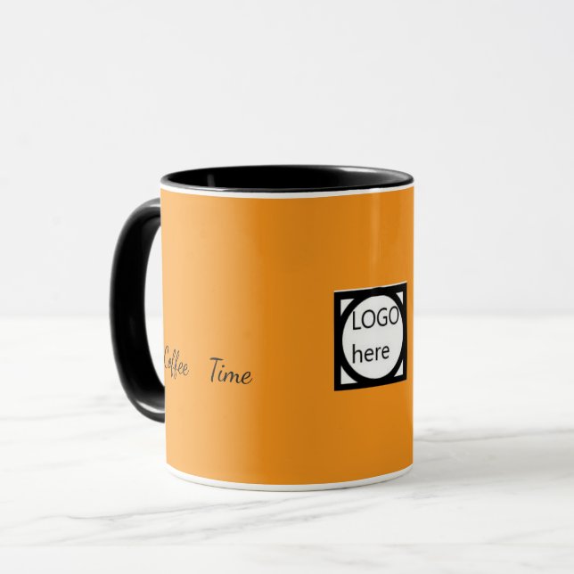 Caneca Marrom Café Promocional com Duas Cores (Frente Esquerda)