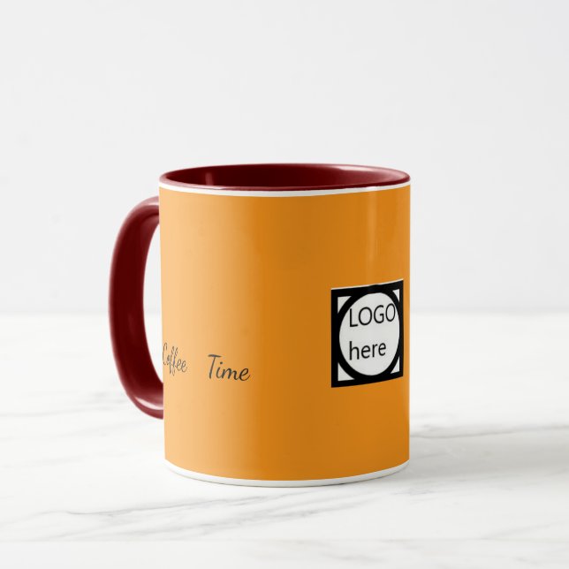 Caneca Marrom Café Promocional de Duas Cores (Frente Esquerda)