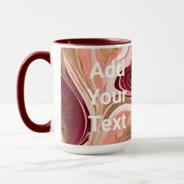 Caneca Marrom de Texto Personalizado de Sugestões Dourada