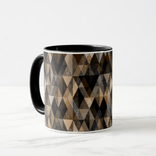 Caneca Marrom rômbico texturizado com bege