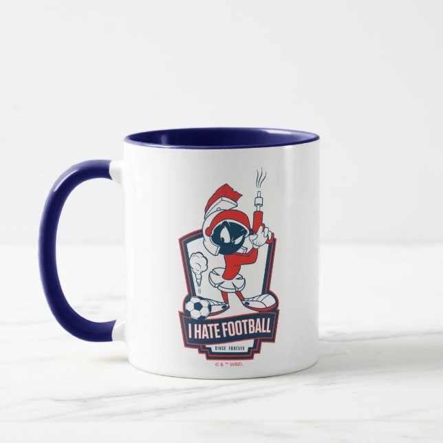 Caneca MARVIN O MARCIANO™ "Eu Odeio Futebol" Gráfico (Esquerda)