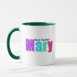Caneca "Mary" Colorida Elegante em Gotas de Água, Azul