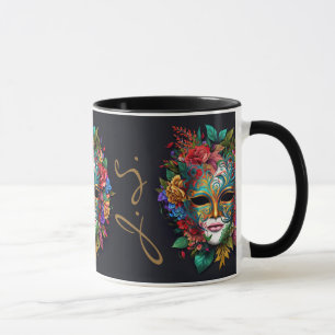 Caneca Máscara de Carnaval Brasileira Floral