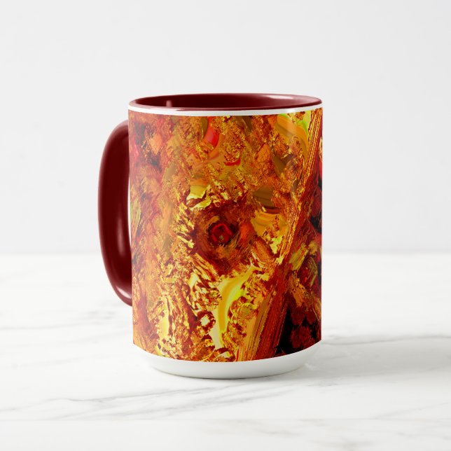 Caneca Máscara de carnaval laranja avermelhada (Frente Esquerda)