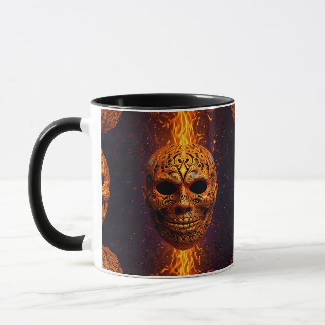 Caneca Máscara de horror na cara da abóbora (Esquerda)