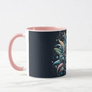 Caneca Máscara de Joias com Penas Boho Masquerade