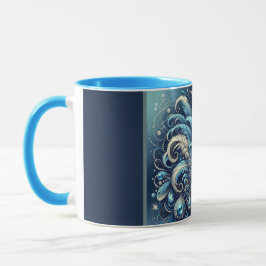 Caneca Máscara de Mascarada Pena Azul Ilustração