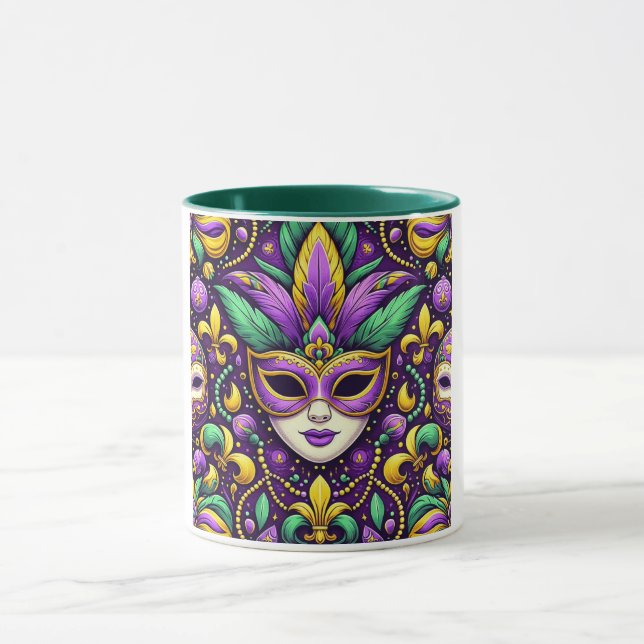 Caneca Máscara/miçangas/pulgas de lis (Centro)