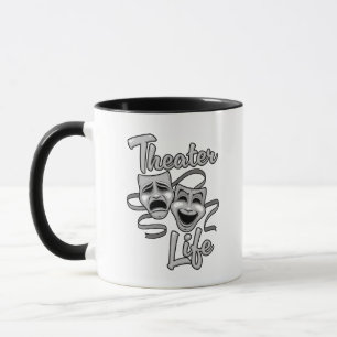 Caneca Máscaras de Comédia e Tragédia da Vida em Teatro