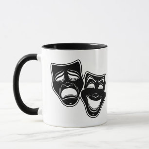 Caneca Máscaras de Comédia e Tragédia em Preto e Branco I