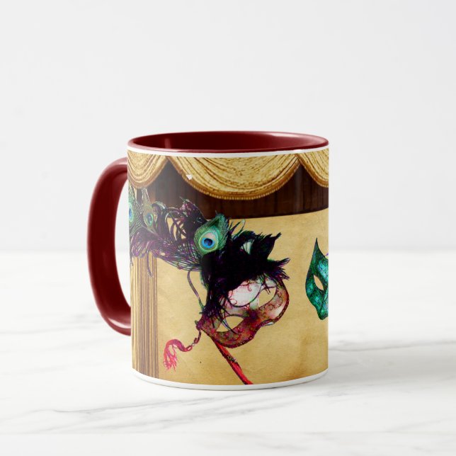 Caneca MÁSCARAS DE MÁSCARA DE MARDI GRAS Teatro (Frente Esquerda)