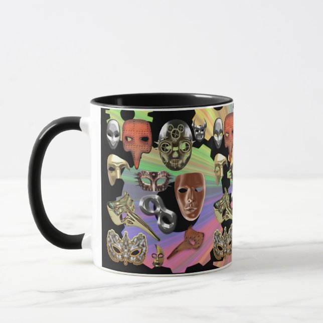 Caneca máscaras de mascarada de prata de ouro metálico (Esquerda)
