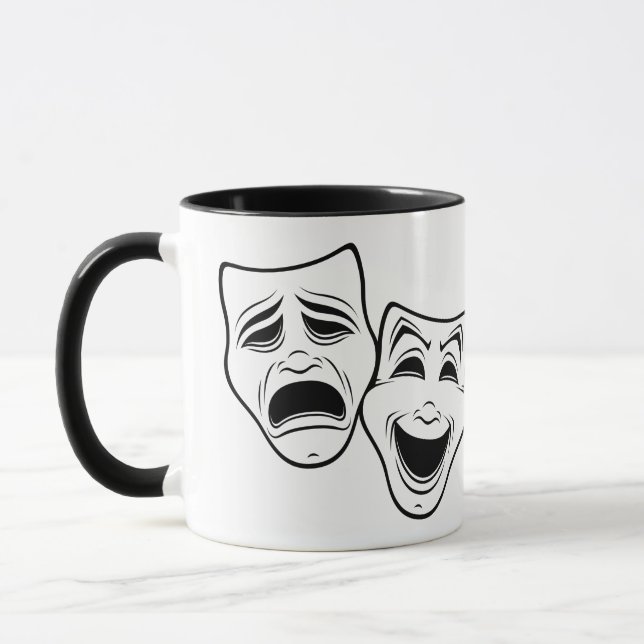 Caneca Máscaras de Teatro De Comédia E Tragédia (Esquerda)
