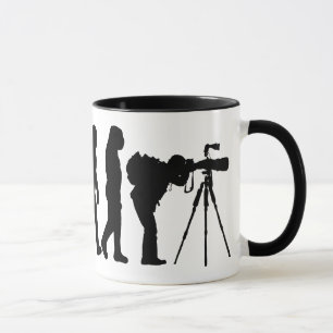 Caneca masculina da evolução do fotógrafo
