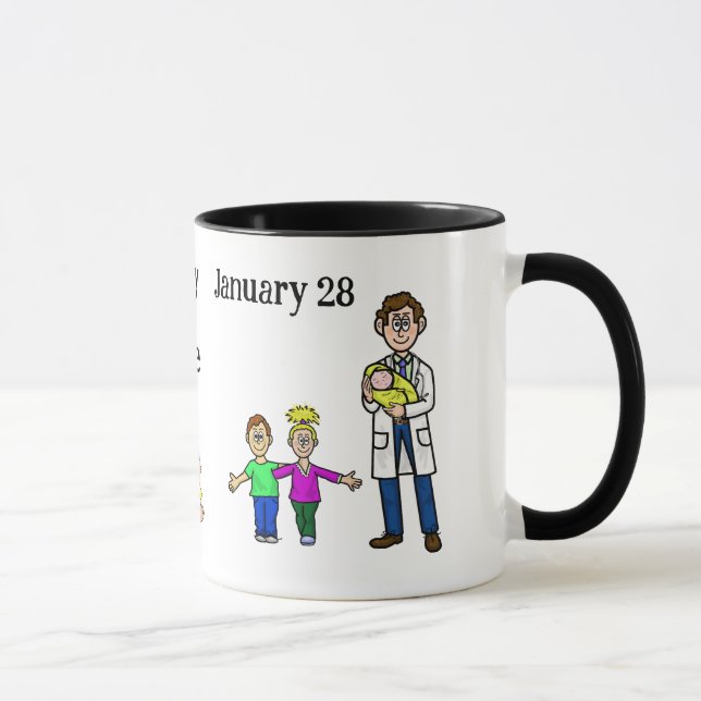 Caneca Masculino Pediatra Day Mug com Nome (Direita)