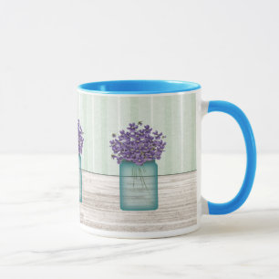 Caneca Mason Jar Of Violets Mug