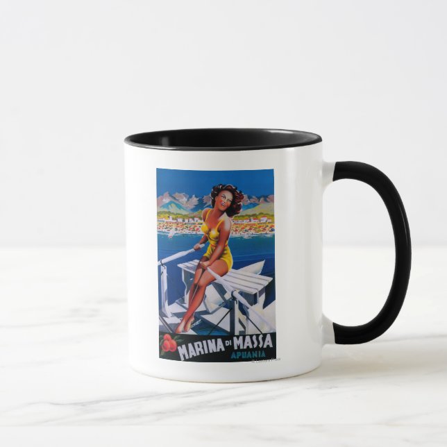 Caneca Massa Marina Poster de viagens (Direita)
