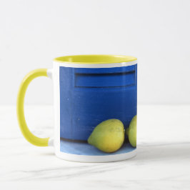 Caneca Mata azul-limão e rosquinha