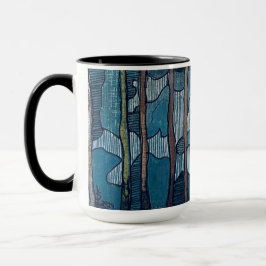 Caneca Mata de café branca e azul