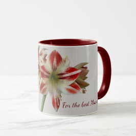 Caneca Mata de flor de amarillis vermelha com texto perso