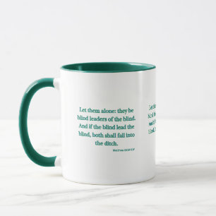 Caneca Mathew 15:14 KJV Bíblia Verso Mug De Dois Tons