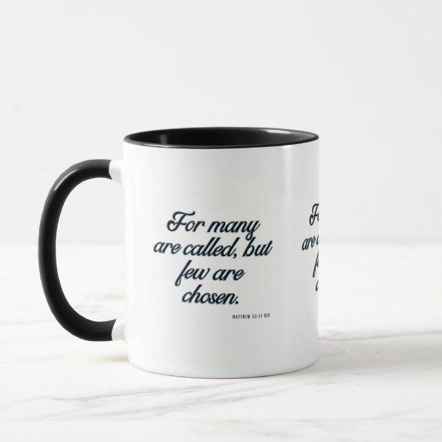 Caneca Mathew 22:14 KJV Bíblia Verso Mug De Dois Tons (Esquerda)