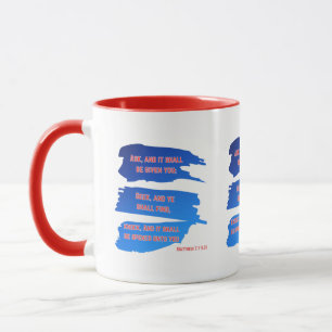 Caneca Mathew 7:7 Bíblia KJV Verso Mug de Dois Toneladas