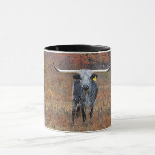 Caneca Matizes de Cinzas de Fazenda de Vaca Longhorn