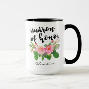 Caneca Matrimônio Watercolor Floral Personalizado