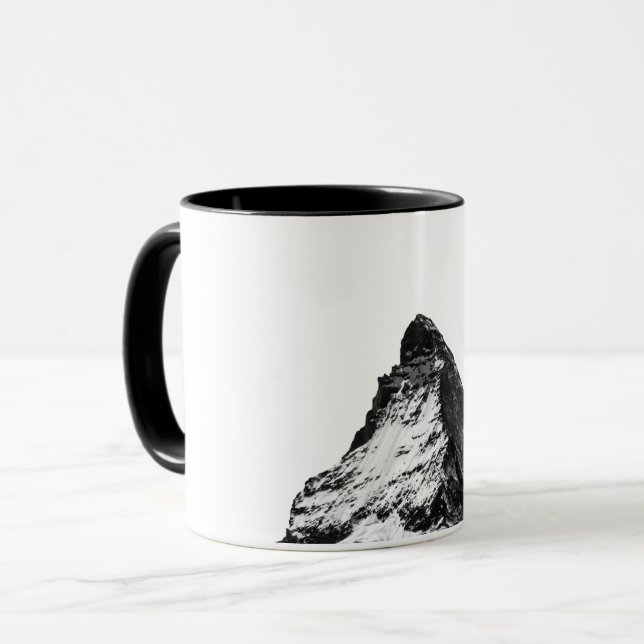 Caneca Matterhorn alpino ínico em preto (Frente Esquerda)
