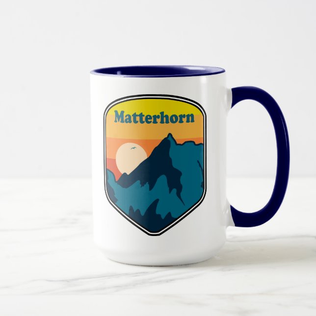 Caneca Matterhorn Suiça Itália Sunrise (Direita)