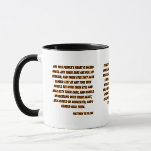 Caneca Matthew 13:15 KJV Bíblia Verso Dois-Tom