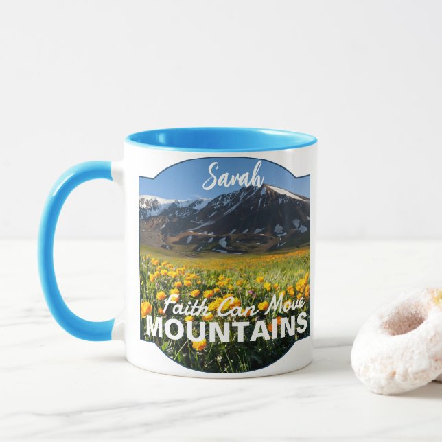 Caneca Matthew 17:20 Fé Pode Mover Montanhas Cama Persona (Com Donut)