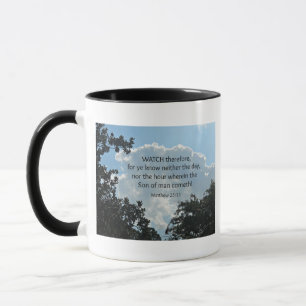 Caneca Matthew 25:13 Assista, pois sabe....