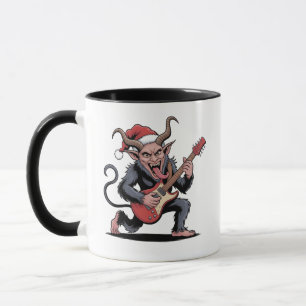 Caneca Mau Krampus Tocando Violão Elétrico Xmas