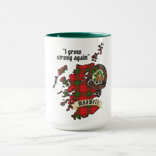 Caneca Maxwell Clan Crachá & Tartan Map of Scotland Giant