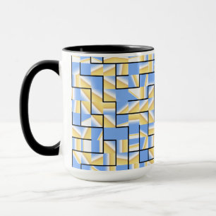 Caneca Maze azul e amarelo