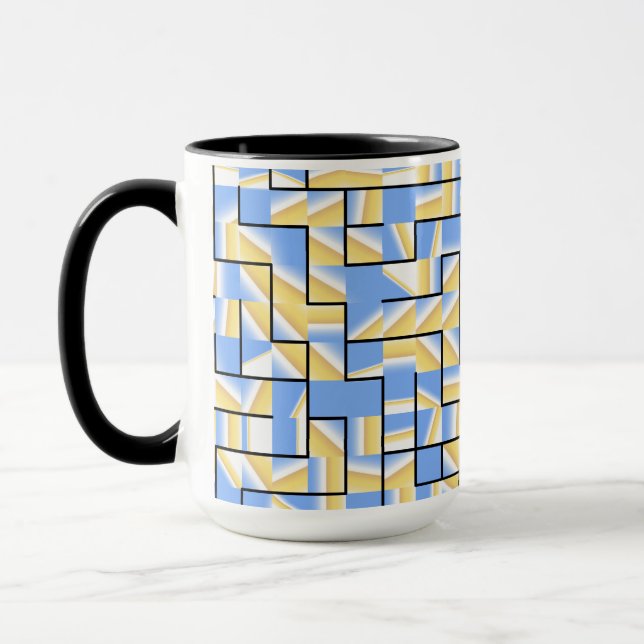Caneca Maze azul e amarelo (Esquerda)