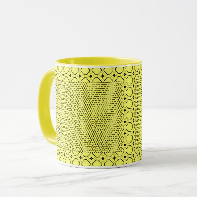 Caneca Maze hexágono amarelo (Frente Esquerda)