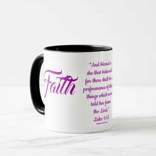 Caneca MDILLONDESIGNS.COM Mulher de #FAITH Mugs (Frente Esquerda)