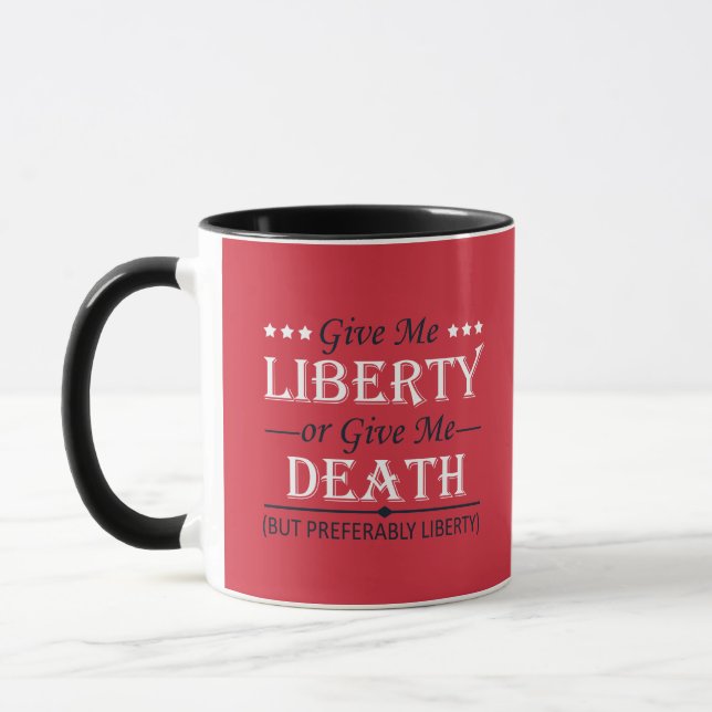 Caneca Me dê liberdade ou morte 4 de julho (Esquerda)