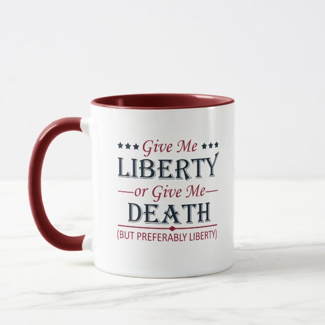 Caneca Me dê liberdade ou morte 4 de julho (Esquerda)