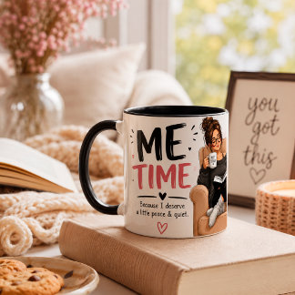 Caneca Me Time Coffee Mug, Funny Self Care Gift for Women